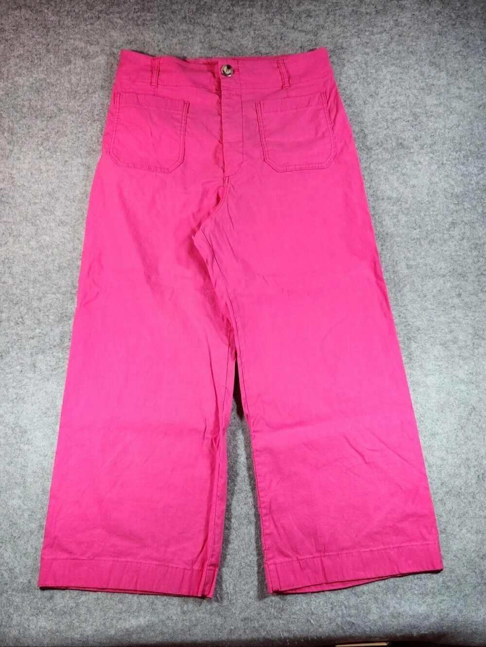 Maeve Anthropologie Hot Pink Wide-Leg Cotton Pants Size 32 or large
